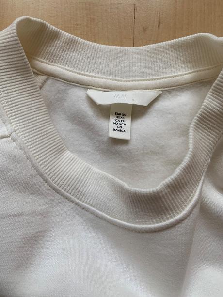 Krémová, tepláková mikina s flisom h&m, h&m,xs