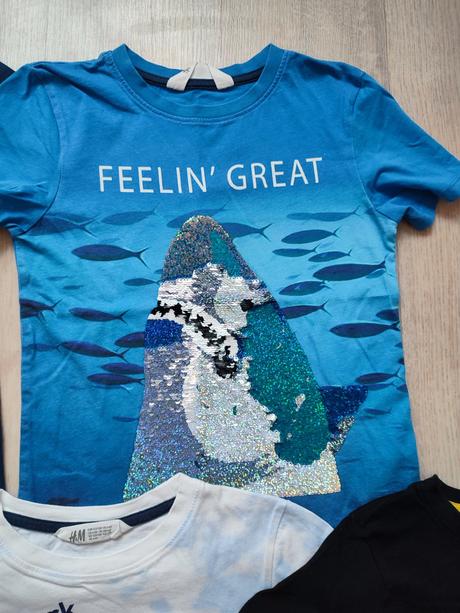 Tričká 5ks, h&m,122