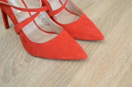 Červené semišové lodičky 36, h&m,36