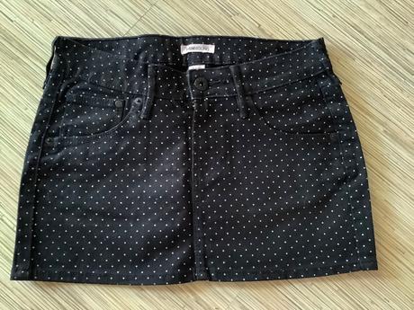 Krasna bodkovana sukna, h&m,xs