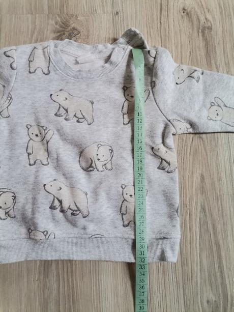 Sivá mikina s macikmi, h&m,74