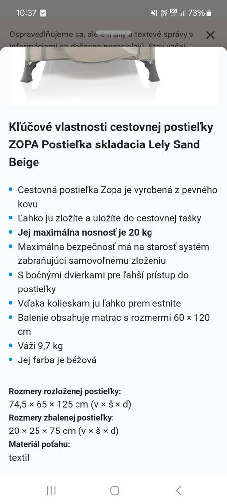 Cestovná postieľka zopa, šírka (cm): 60,dĺžka (cm): 120