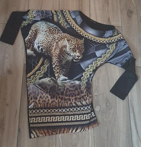 Čierne dlhé tričko - mini šaty, 38