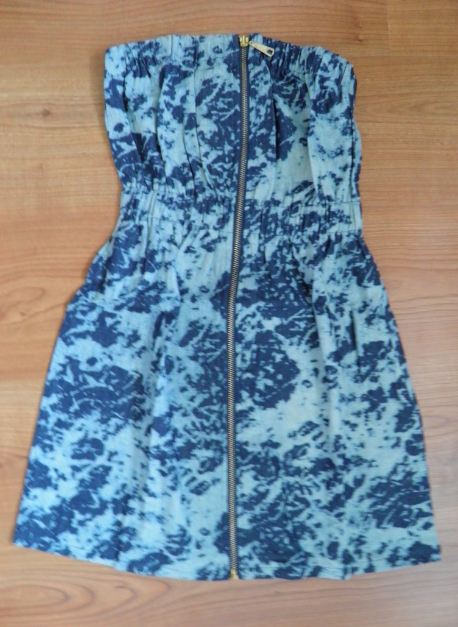 Riflové šaty na zips, xs