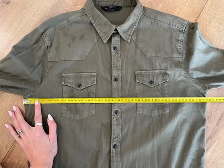 Khaki roztrhaná košeľa pánska, zara,m