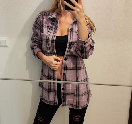 Flanelova košeľa / kabát, pull&bear