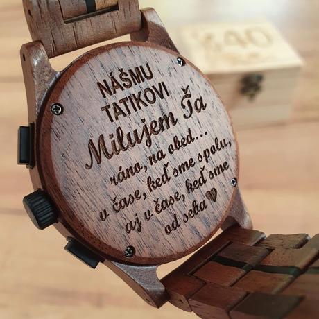 Drevené hodinky majestic black,