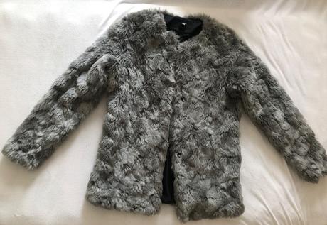 Šedý umelý kožuch h&m, xxs/xs, h&m,xs