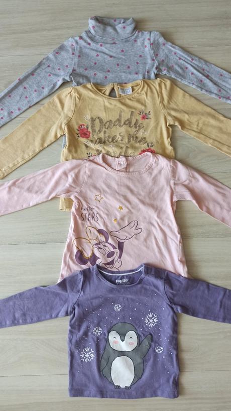 4x tričko dlhý rukáv, f&f,80