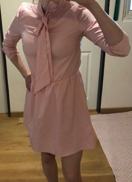 Ružové šaty s mašľou xxs/xs, 34