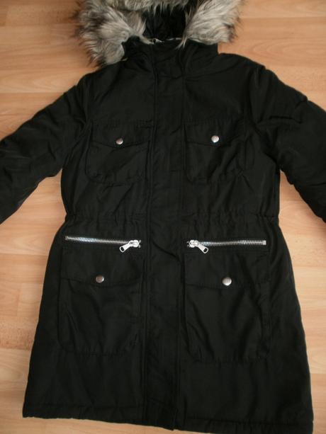 Hrubo vatovaná zimná parka - 1x oblečená, h&m,xs