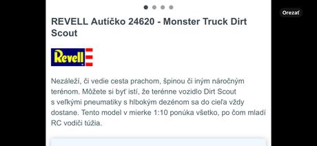 Revell controldirt scout monster terénne auto,