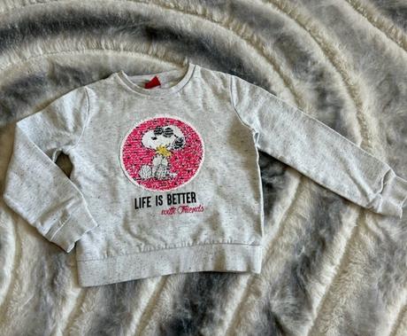 Mikina s premenným obrázkom peanuts, peanuts,128