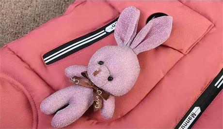 Zimný vetrovkový kabát so zajačikom, 104 - 158