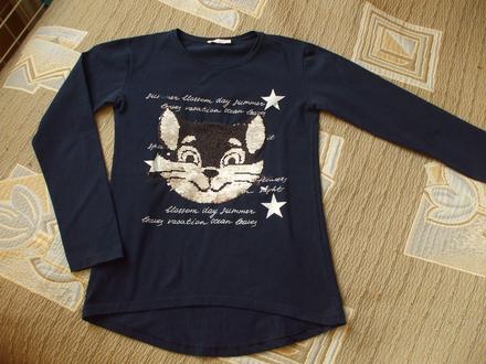 Tričko s meniacim sa obrázkom - mačka/pes, 146