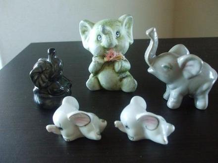 Porcelánové sloníky-5 kusov, 