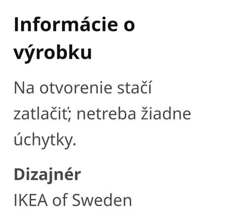 Ikea utrusta otvárač na dvierka skriniek, 