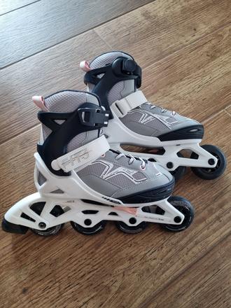 Kolieskové korčule oxelo svetlosivé/32-35, 