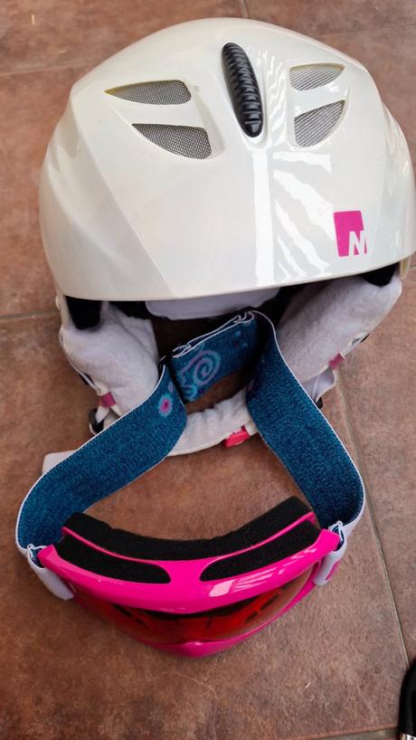 Lyžiarska prilba nevica + okuliare, s