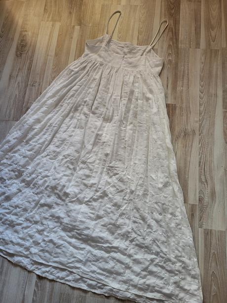 34 dlhé biele krepove saty, house,xs