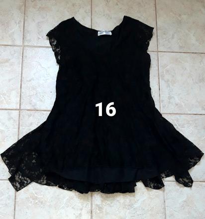 Čierna tunika čipkovana, 44