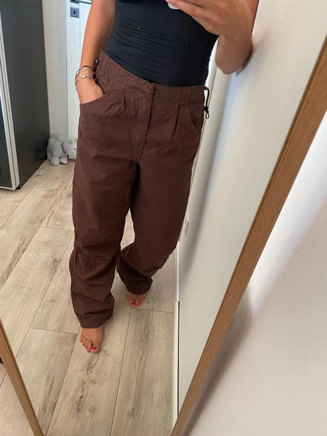 Hnedé šikoré nohavice, bershka,s