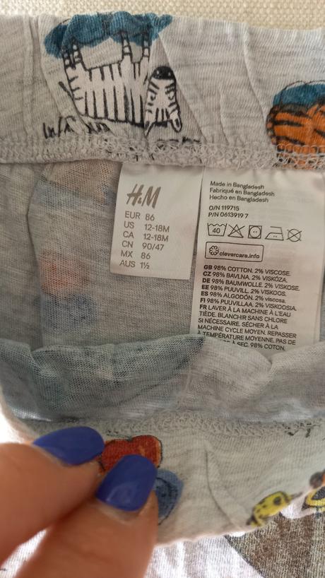Tenké kratasky 92/98 hm, h&m,92