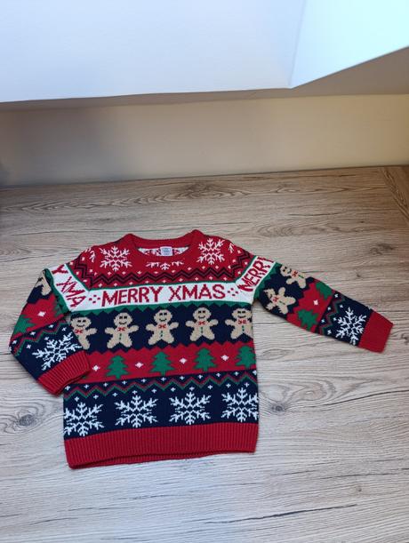 Chlapčenský vianočný červený sveter, sinsay,116