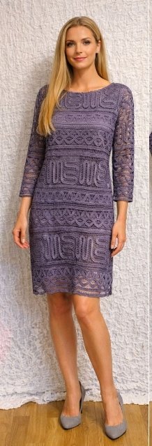 Šedofialové krajkové šaty taranko veľ. m, m