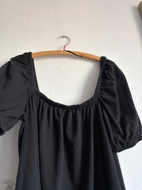 Hm trendy teplakovinove saty minisaty s puff ruka, h&m,l