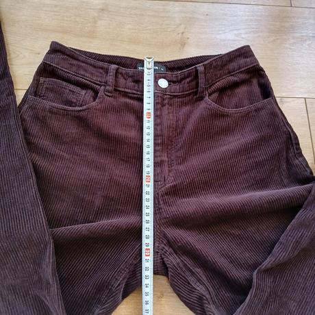 Tmavohnedé bavlnené menčestráky s vysokým pásom, tally weijl,s