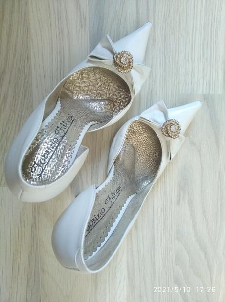 Biele lodičky s mašľou, 36