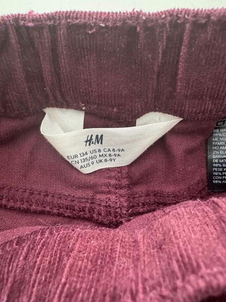 Menčestrové nohavice, h&m,134