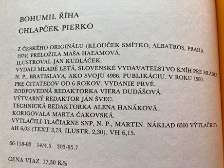 Chlapček pierko prvé vydanie 1980,