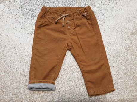 Podšité menčestrové nohavice hm, h&m,74