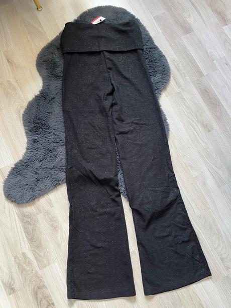 Cierne trblietave nohavice volne zvonove, sinsay,s