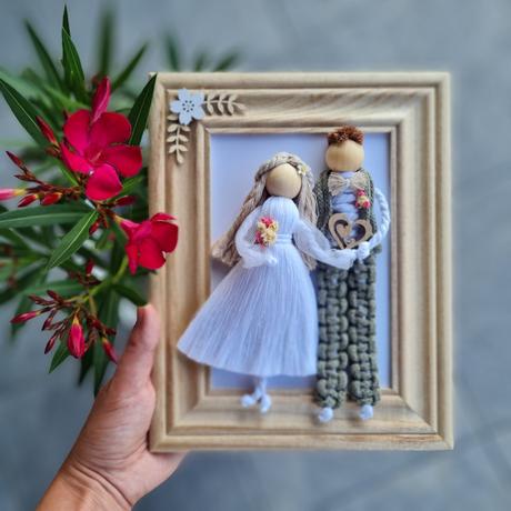 Makrame obraz mladomanželov, 