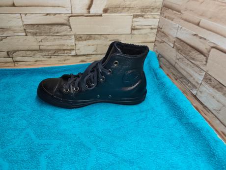 Converse 39 - uni čierne kožené zateplené topánky, converse,39