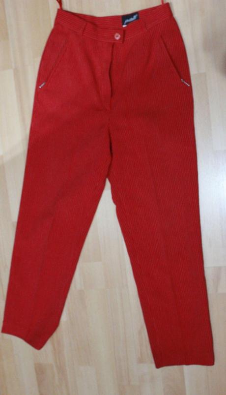 Biznis cervene pasikave nohavice, s