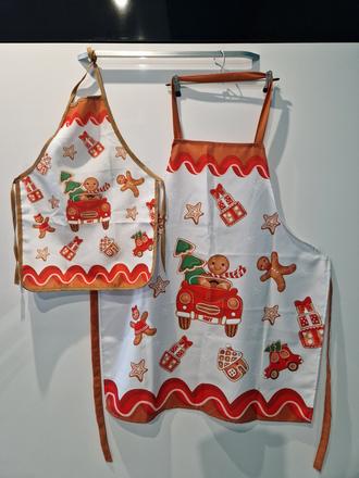 Vianočná kuchynská zástera set motiv perníček,