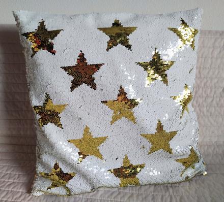 Magická flitrová obliečka na vankúš s hviezdami, šírka (cm): 40,dĺžka (cm): 40