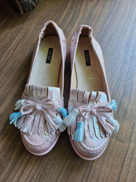 Kožené ružovkasté topánky, 38