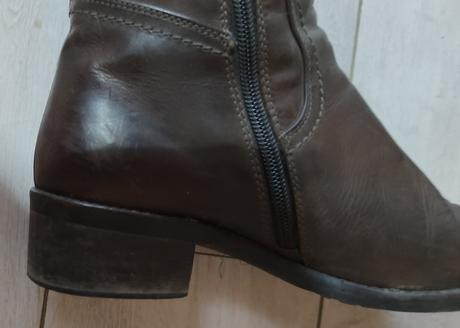Hnede kožene čižmy donna karolina, 37