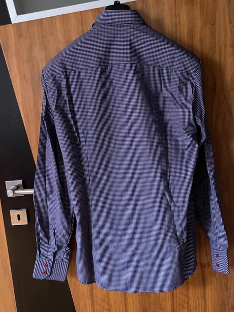 Adam modro-červená slim fit košeľa kocka, 42