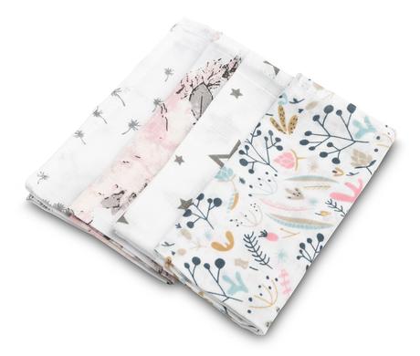 Sensillo plienočka mušelínova ružové 35x35cm, 4ks,