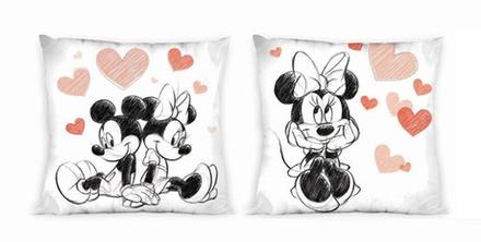 Obliečka na vankúšik mickey a minnie srdiečka, 