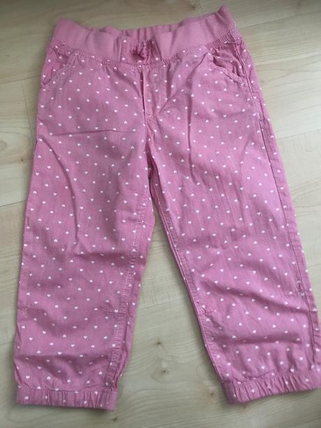 Nohavice ruzové 3/4 7-8 rokov, h&m,128
