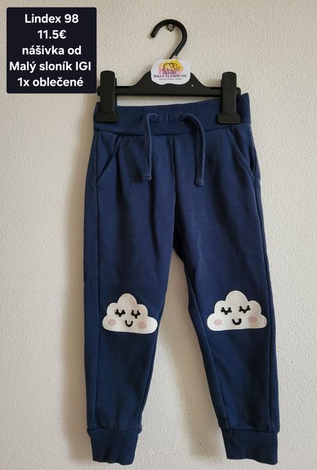 Lindex 92 tepláky, nasivka od maly slonik igi 11.5, lindex,98
