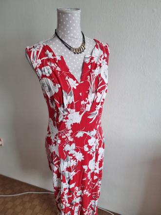 Červeno-biele elastické šaty chantall veľ. 40, chantall,40