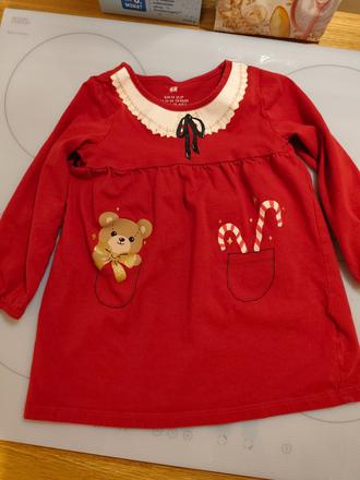 Vianočné šaty pre dievčatko h&m top stav, h&m,92